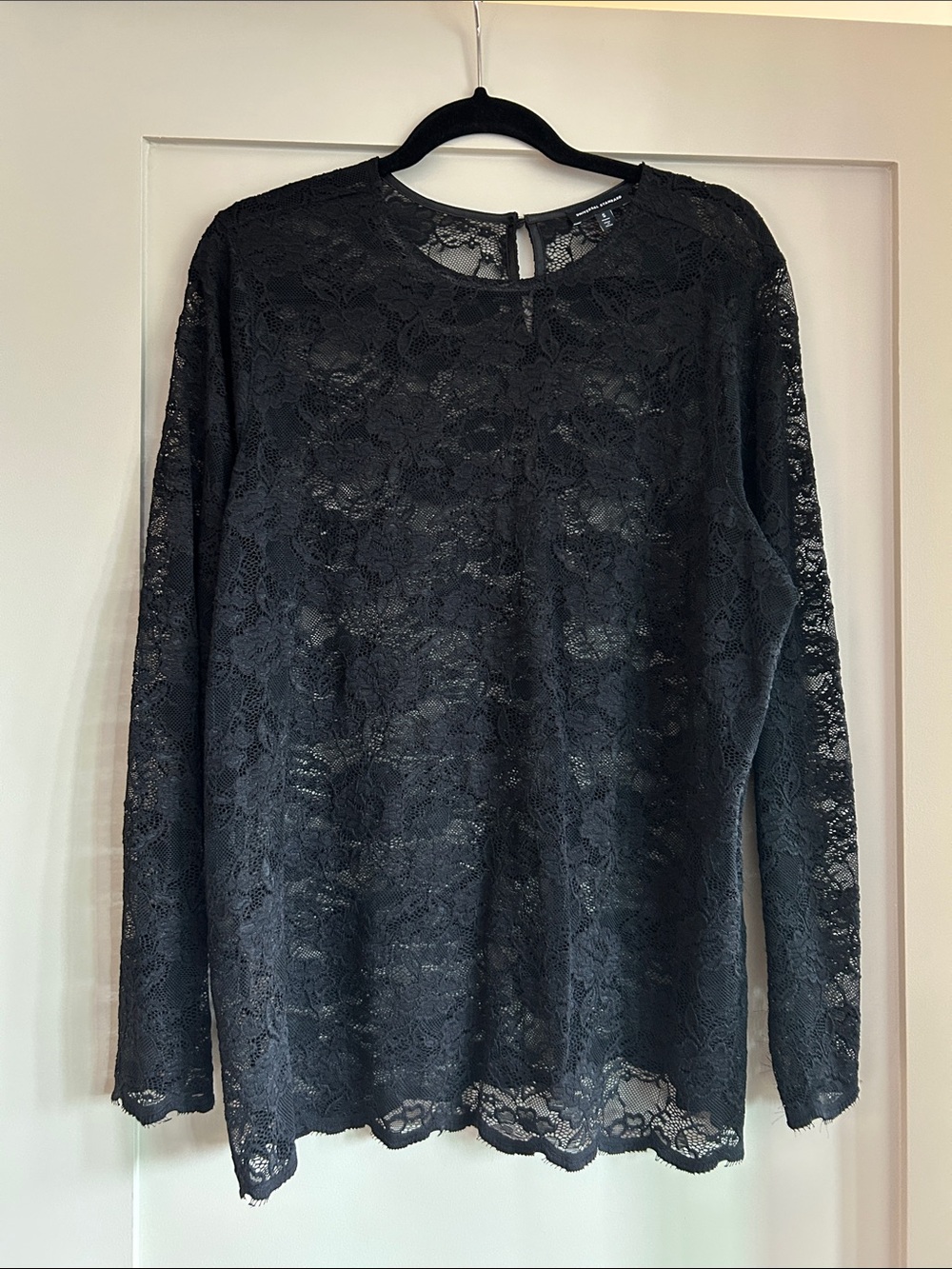 Universal Standard Black Lace Long-Sleeve Tee